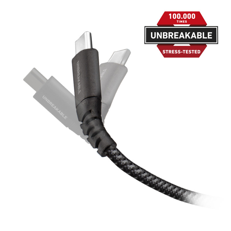 SBS Kábel Unbreakable z kevlaru USB USB C dĺžka 1 m čierna