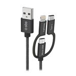 
SBS-Cable USB-A/USB-C/Lightning/Micro-USB 3 in 1, 1.2 m, black
