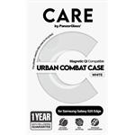 CARE - Puzdro Urban Combat s bielym QI pre Samsung Galaxy S25 Edge, transparentná