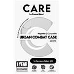 CARE - Puzdro Urban Combat s bielym QI pre Samsung Galaxy S25, transaprentná