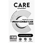 CARE - Puzdro Urban Combat s čiernym QI pre Samsung Galaxy S25+, transaprentná