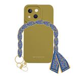 case&amp;me-Case Lady Case with wrist chain and scarf for iPhone 14 Plus, yellow