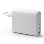 dbramante1928 - Cestovný adaptér re-charge GaN 2x USB-C/USB-A, 140 W/100 W/18 W, biela