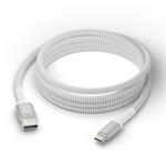 dbramante1928 - Kábel USB-C/USB-A, 18 W, re-charge, opletený, 2,5 m, biela
