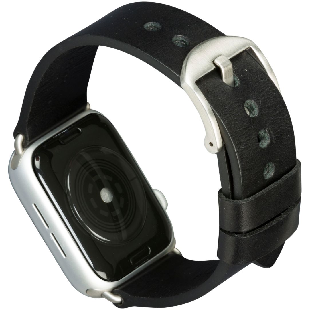 dbramante1928 - Remienok Bornholm pre Apple Watch 44 mm, black/silver