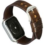 dbramante1928 - Remienok Bornholm pre Apple Watch 44 mm, dark brown/silver