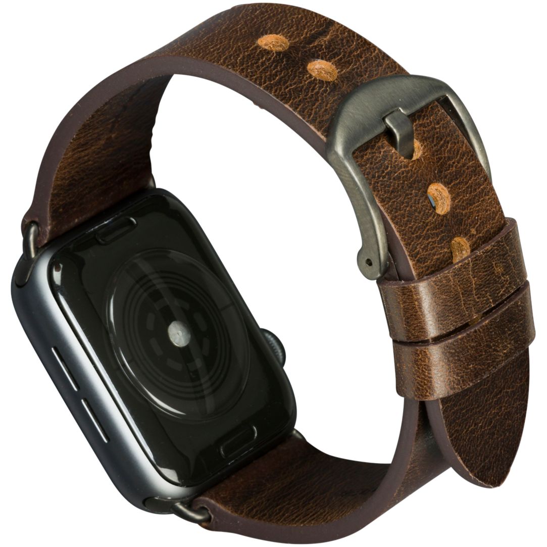dbramante1928 - Remienok Bornholm pre Apple Watch 44 mm, dark brown/space grey