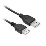 Ekon - Kábel USB-A M/USB-A F, 5 W, 1,8 m, čierna