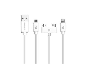 EVENERGY - Kábel Multi, USB-A/Micro-USB/Lightning/Dock 5 W, biela