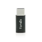 Fonex - Adaptér Micro-USB/USB-C, čierna