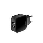 
Fonex-Travel adapter 2xUSB-A, 2.1 A, 10 W, black
