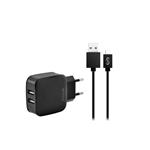 
Fonex-Travel charging set 2xUSB-A/Micro USB, 2.1 A, 10 W, black
