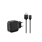 
Fonex-Travel charging set 2xUSB-A/USB-C, 2.1 A, 10 W, black
