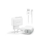 Fonex-USB/MFI Lightning travel charging set, 2.1 A, 10 W, white