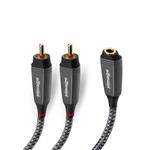 
HImage-Audio cable 3.5 mm jack stereo female/2 RCA male, 1.5 m, gray
