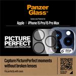 PanzerGlass - Ochranný kryt objektívu fotoaparátu PicturePerfect pre iPhone 15 Pro/15 Pro Max, čierna