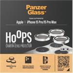 PanzerGlass - Ochranný kryt objektívu Hoops pre iPhone 15 Pro/15 Pro Max, white metal