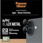 PanzerGlass - Ochranný kryt objektívu Hoops pre iPhone 17/16 Plus/16, čierna