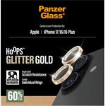 PanzerGlass - Ochranný kryt objektívu Hoops pre iPhone 17/16 Plus/16, glitter gold