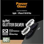 PanzerGlass - Ochranný kryt objektívu Hoops pre iPhone 17/16 Plus/16, glitter silver