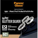PanzerGlass - Ochranný kryt objektívu Hoops pre iPhone 17 Pro Max/17 Pro/16 Pro Max/16 Pro, glitter silver