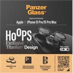 
PanzerGlass-Protective lens cover Hoops for iPhone 15 Pro/15 Pro Max, black titanium
