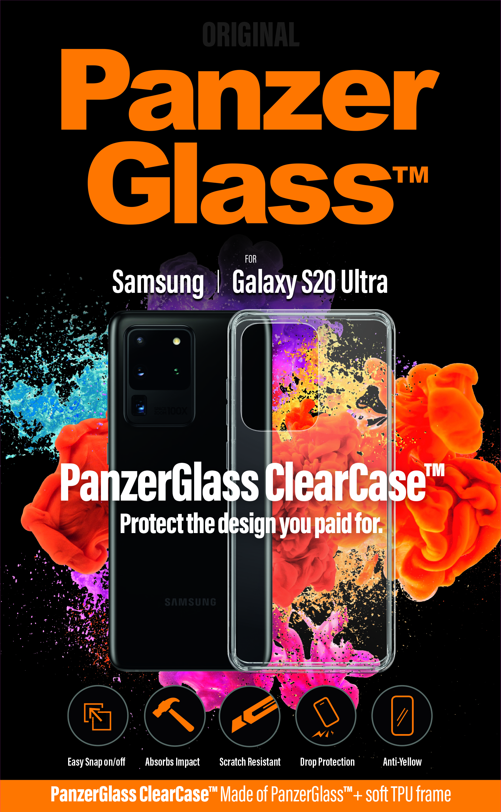 PanzerGlass - Puzdro ClearCase pre Samsung Galaxy S20 Ultra, transparentná