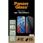 
PanzerGlass-Tempered glass UWF Privacy with applicator for iPhone 16/15, black
