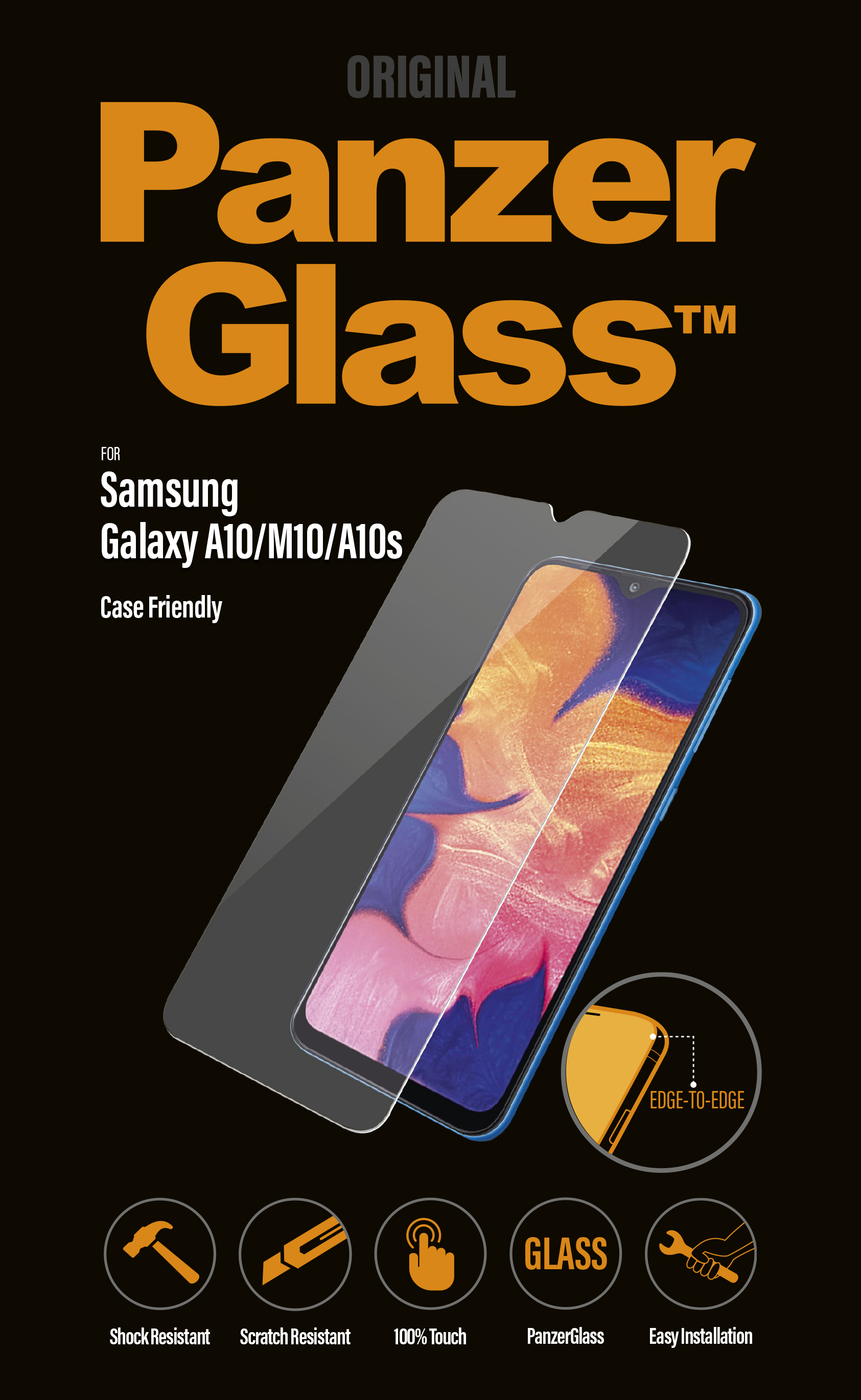 PanzerGlass - Tvrdené sklo Case Friendly pre Samsung Galaxy A10/M10/A10s, číra