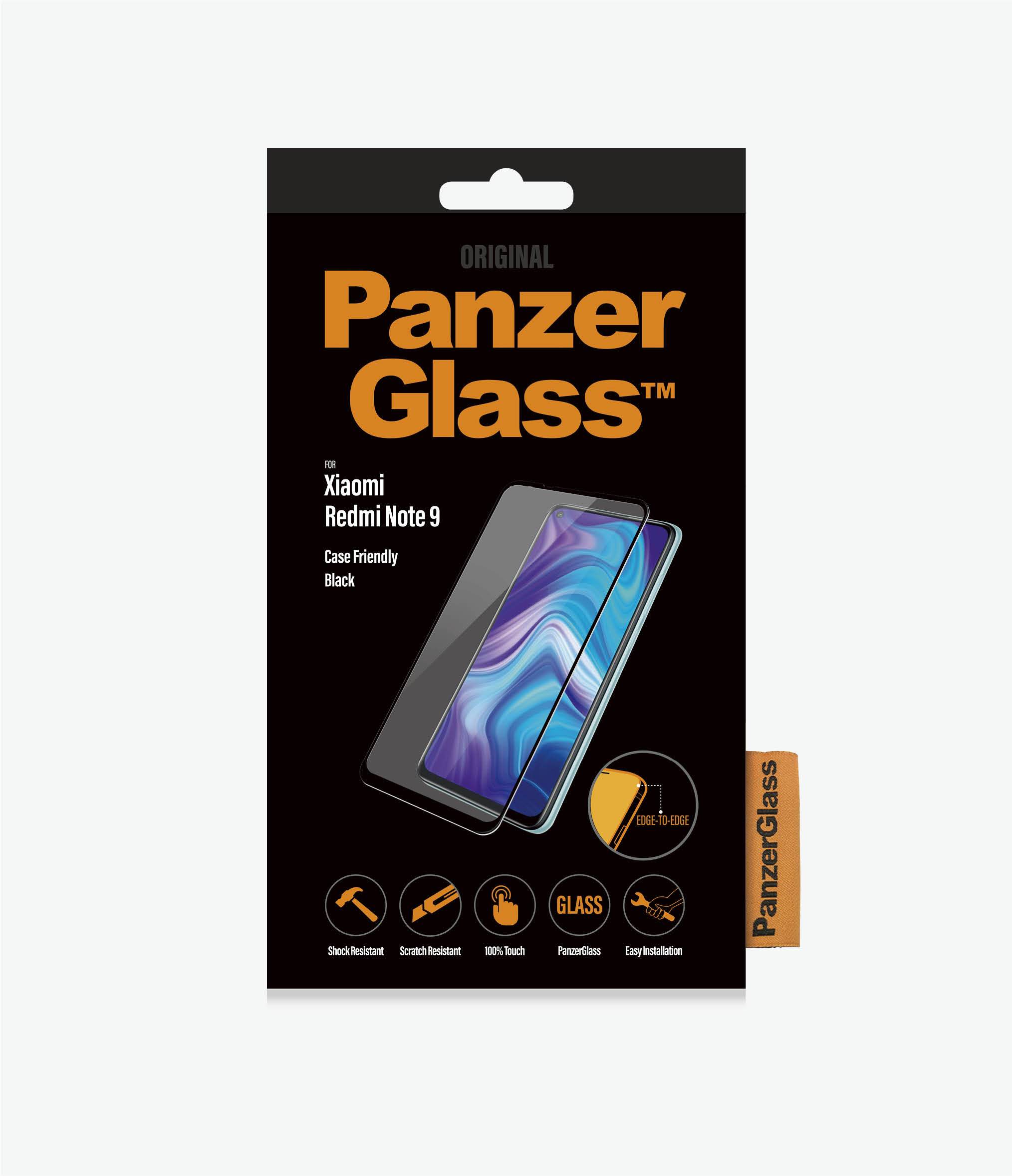 PanzerGlass - Tvrdené sklo Case Friendly pre Xiaomi Redmi Note 9, čierna