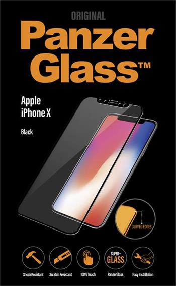 PanzerGlass - Tvrdené sklo Curved Edges pre iPhone XS/X, čierna