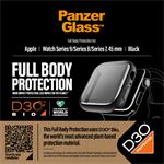 PanzerGlass - Tvrdené sklo Full Body D3O pre Apple Watch 9/8/7 45 mm, čierna