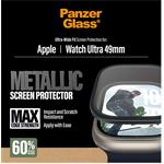 PanzerGlass - Tvrdené sklo UWF METALLIC pre Apple Watch 11/10 49 mm, čierna