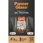 PanzerGlass - Tvrdené sklo UWF Privacy s aplikátorom pre iPhone 15 Pro Max, čierna