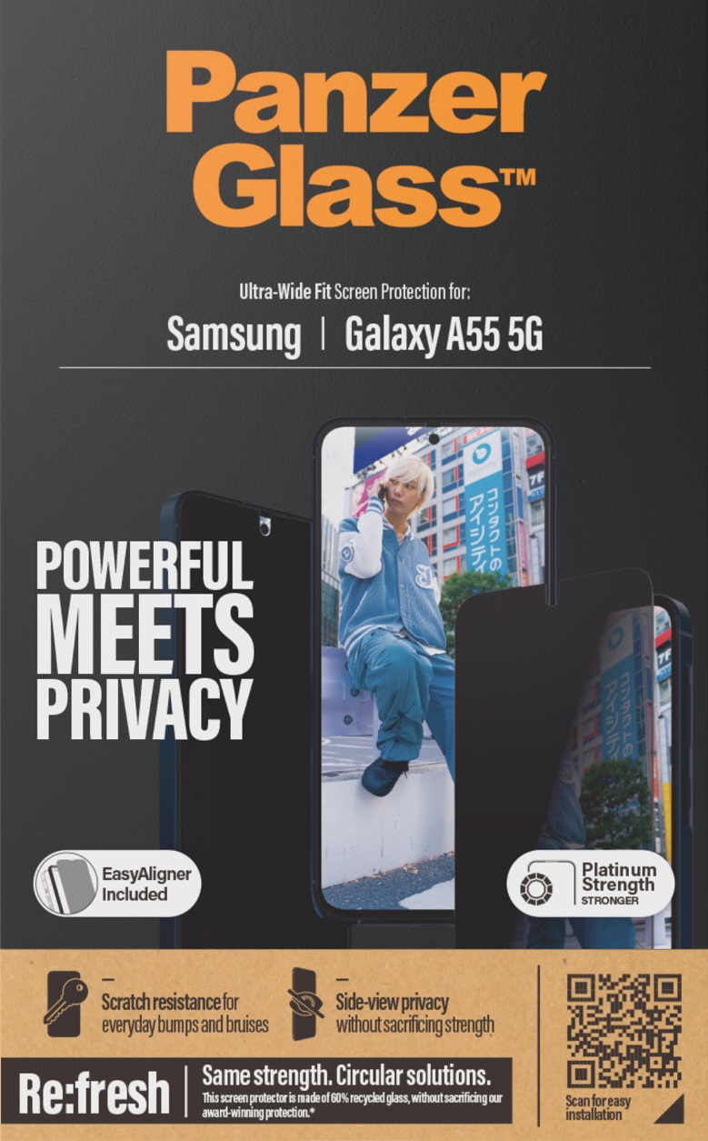 PG - T s UWF Pr s ap pre Galaxy A55, čír