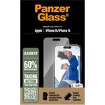 
PanzerGlass-Tvrzené sklo s aplikátorem pro iPhone 16/15, čirá
