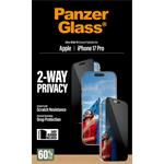 
PanzerGlass-Tvrzené sklo UWF 2-Way Privacy s aplikátorem pro iPhone 17 Pro, černá
