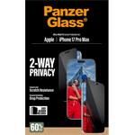 
PanzerGlass-Tvrzené sklo UWF 2-Way Privacy s aplikátorem pro iPhone 17 Pro Max, černá
