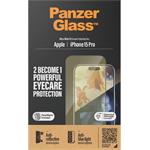 PanzerGlass-Tvrzené sklo UWF Eyecare s aplikátorem pro iPhone 15 Pro, černá