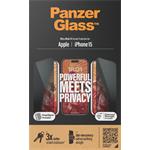 
PanzerGlass-Tvrzené sklo UWF Privacy s aplikátorem pro iPhone 15, černá
