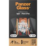 
PanzerGlass-Tvrzené sklo UWF Privacy s aplikátorem pro iPhone 15 Plus, černá
