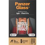 PanzerGlass-Tvrzené sklo UWF Privacy s aplikátorem pro iPhone 15 Pro, černá