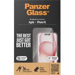 PanzerGlass-UWF tempered glass with applicator for iPhone 15, black
