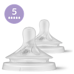 Philips AVENT - Cumlík Natural Response SCY965/02, 5 rýchly prietok 6m+, 2 ks