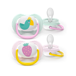 Philips AVENT - Cumlík Ultra air s obrázkom SCF080/24, 0-6 m, dievča, 2ks