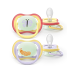 Philips AVENT - Cumlík Ultra air s obrázkom SCF376/25, nočný 0-6 m, dievča, 2ks