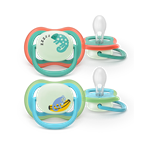 Philips AVENT - Cumlík Ultra air s obrázkom SCF376/28, nočný 6-18 m, chlapec, 2ks