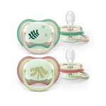 Philips AVENT - Cumlík Ultra air s obrázkom SCF376/31, nočný 6-18 m, neutral, 2ks