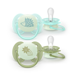 Philips AVENT - Cumlík Ultrasoft s obrázkom SCF094/01, nočný 0-6 m, neutral, 2 ks