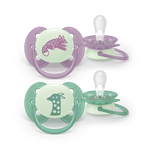 Philips AVENT - Cumlík Ultrasoft s obrázkom SCF094/04, nočný 6-18 m, neutral, 2 ks